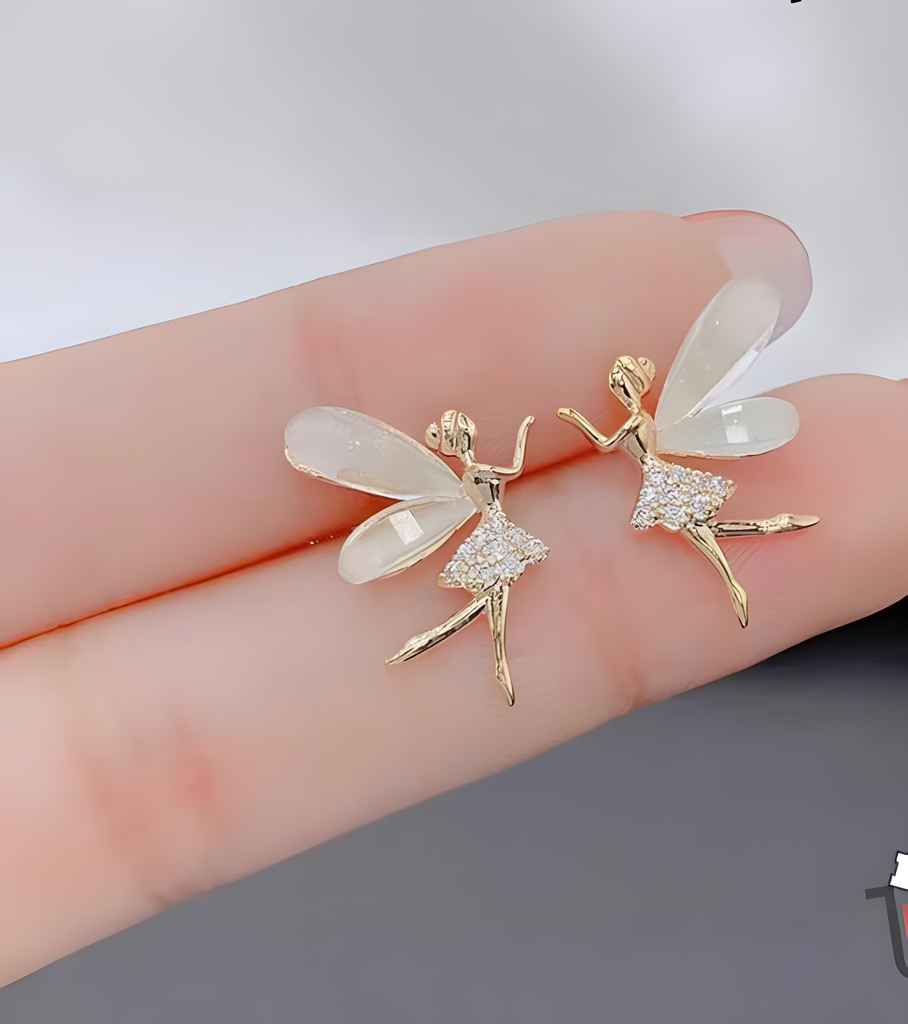 Umify Fashion Cute Flower Wings Elf Stud Earring For Women Girls