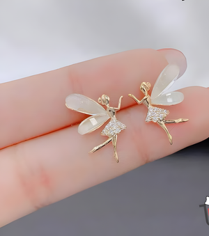 Umify Fashion Cute Flower Wings Elf Stud Earring For Women Girls